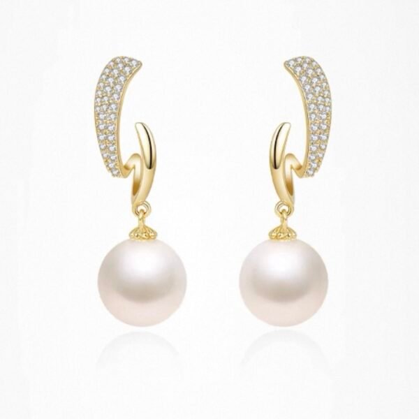 9mm freshwater pearl stud earrings, suitable for women to wear, with 5A zircon, elegant and intellectual, exquisite gifts
